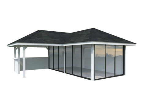 Bianca 223/523 (6x6m | 24.9m2) Glass Garden Room With Sliding Doors (Double Glazing Available) - Palmako UK
