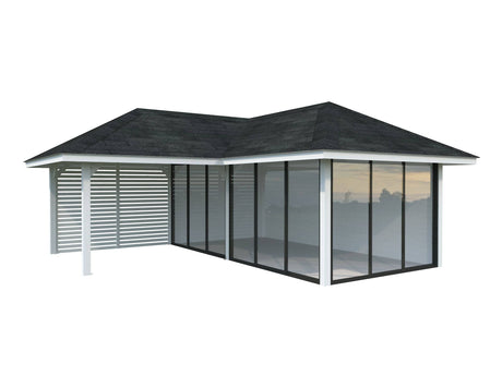 Bianca 214/514 (6x6m | 24.9m2) Glass Garden Room With Sliding Doors (Double Glazing Available) - Palmako UK