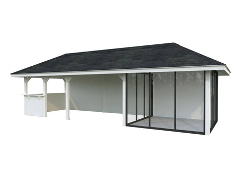 Bianca 216/516 (9x3m | 24.9m2) Glass Garden Room With Sliding Doors (Double Glazing Available) - Palmako UK