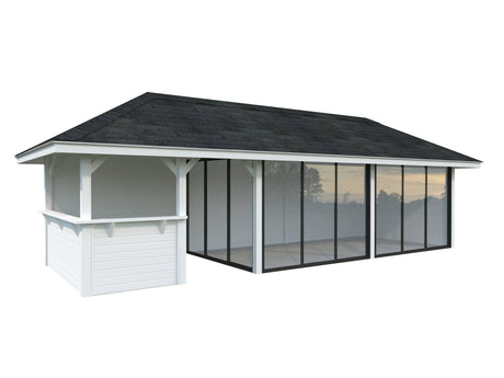 Bianca 219/519 (9x3m | 24.9m2) Glass Garden Room With Sliding Doors (Double Glazing Available) - Palmako UK