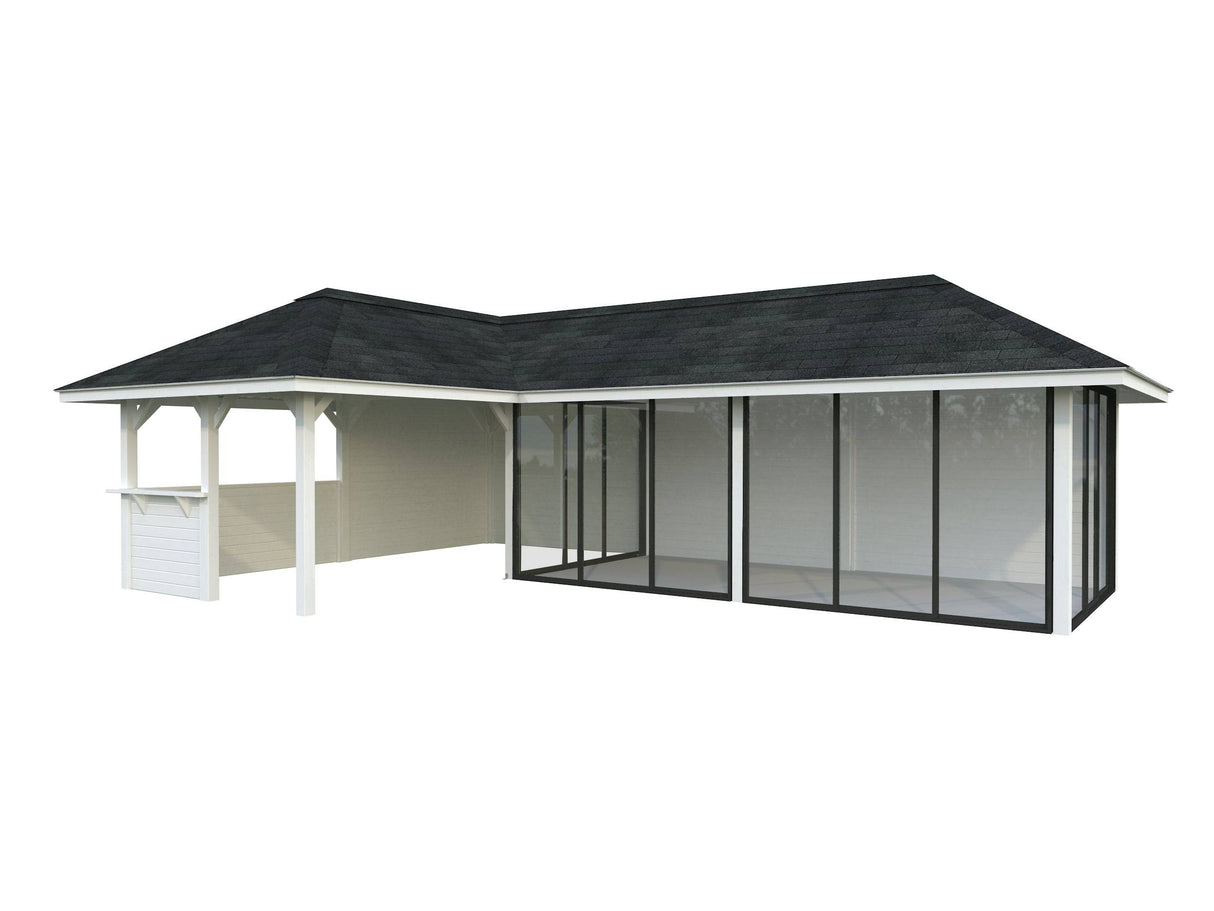 Bianca 221/521 (9x6m | 33.2m2) Glass Garden Room With Sliding Doors (Double Glazing Available) - Palmako UK