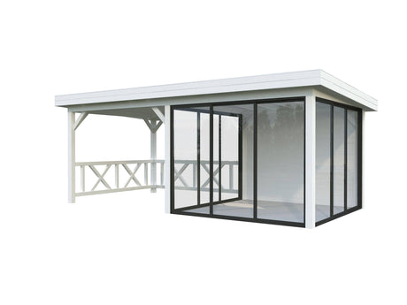 Lenna 404/704 (6x3m | 16.6m2) Glass Garden Room With Sliding Doors (Double Glazing Available) - Palmako UK