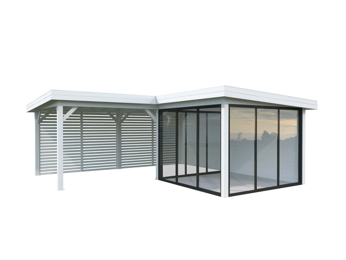 Lenna 411/711 (6x6m | 24.9m2) Glass Garden Room With Sliding Doors (Double Glazing Available) - Palmako UK