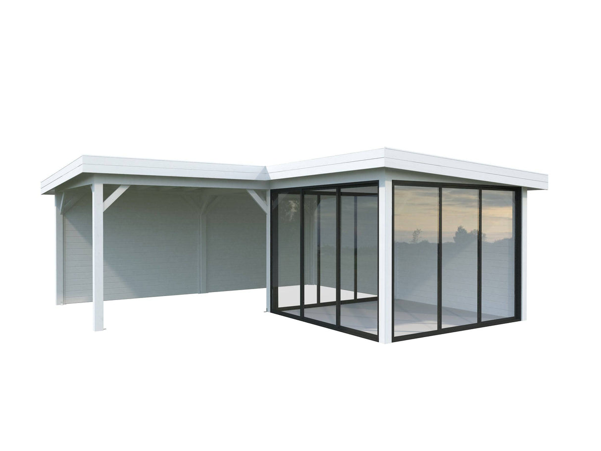 Lenna 412/712 (6x6m | 24.9m2) Glass Garden Room With Sliding Doors (Double Glazing Available) - Palmako UK