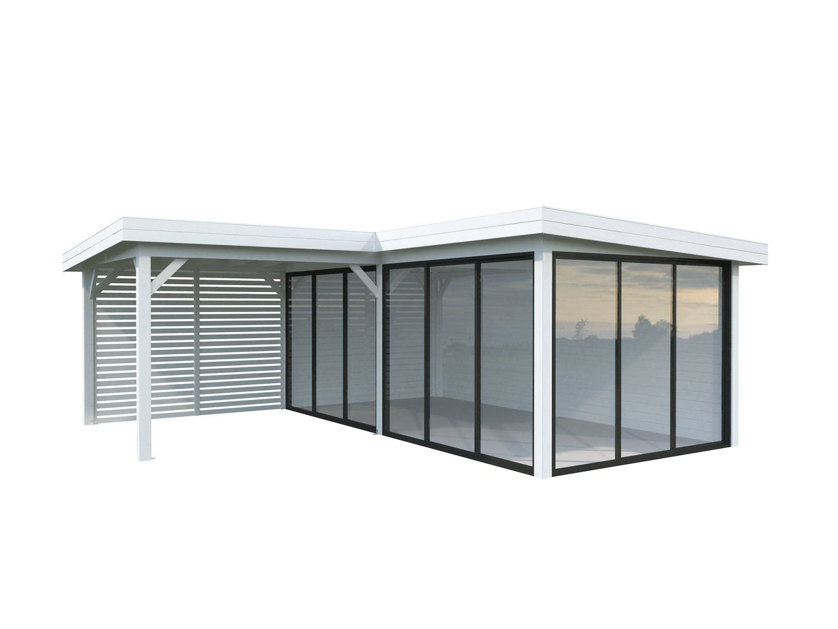 Lenna 414/714 (6x6m | 24.9m2) Glass Garden Room With Sliding Doors (Double Glazing Available) - Palmako UK