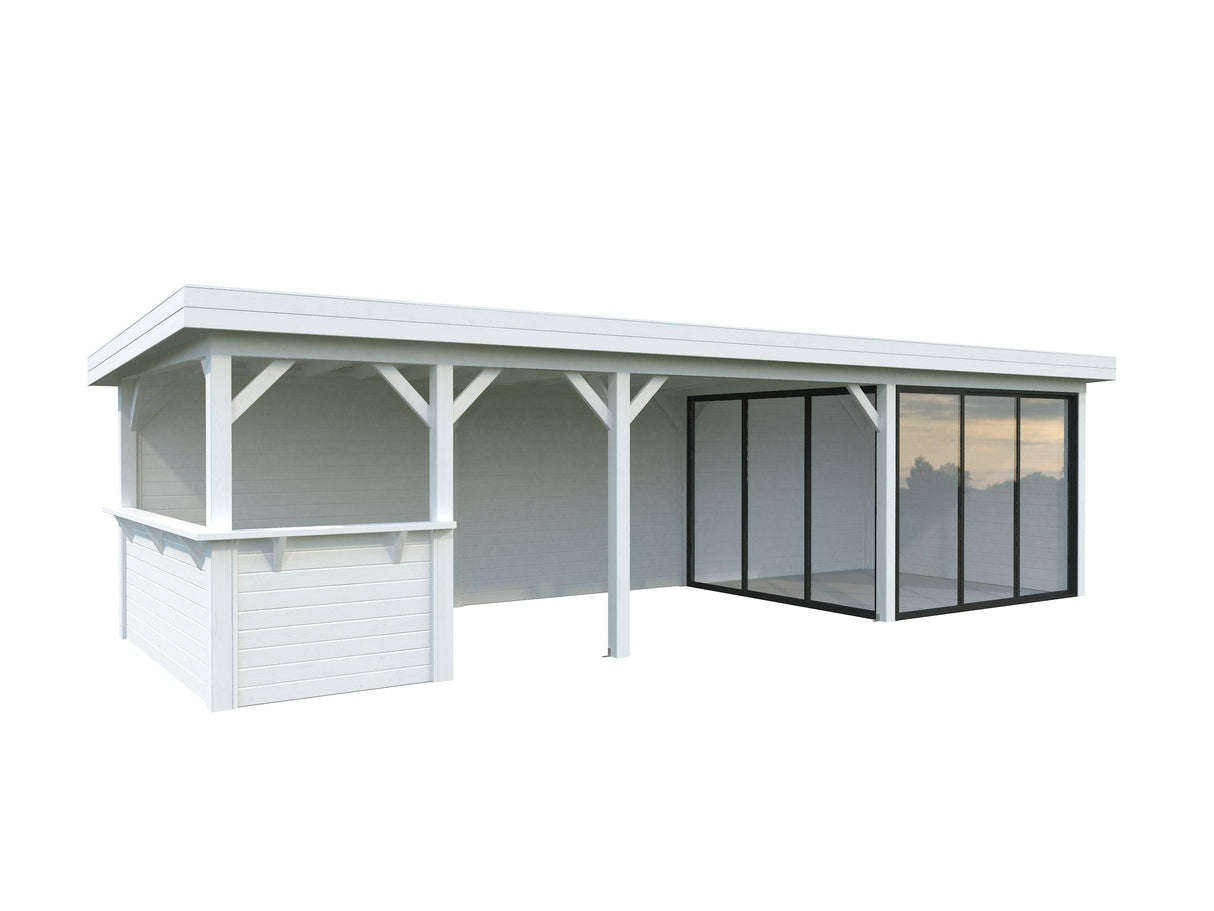 Lenna 415/715 (9x3m | 24.9m2) Glass Garden Room With Sliding Doors (Double Glazing Available) - Palmako UK