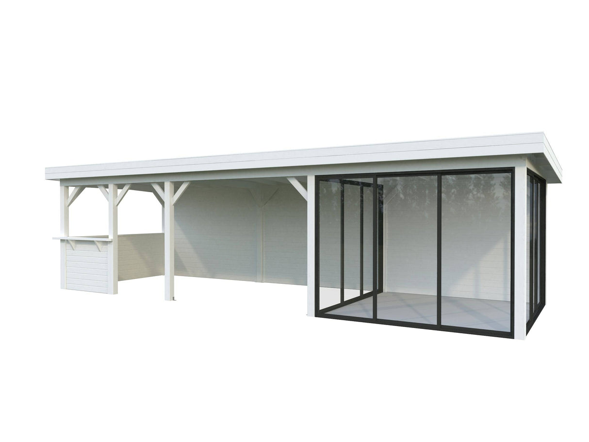 Lenna 416/716 (9x3m | 24.9m2) Glass Garden Room With Sliding Doors (Double Glazing Available) - Palmako UK