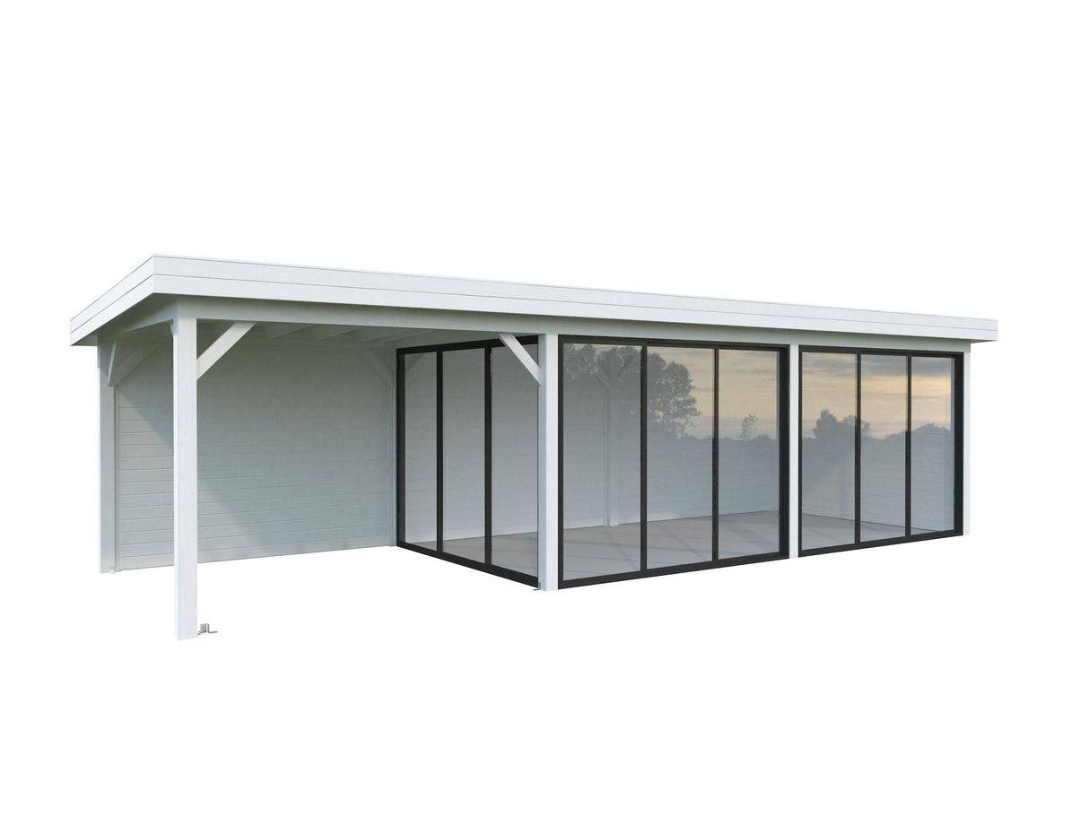 Lenna 417/717 (9x3m | 24.9m2) Glass Garden Room With Sliding Doors (Double Glazing Available) - Palmako UK