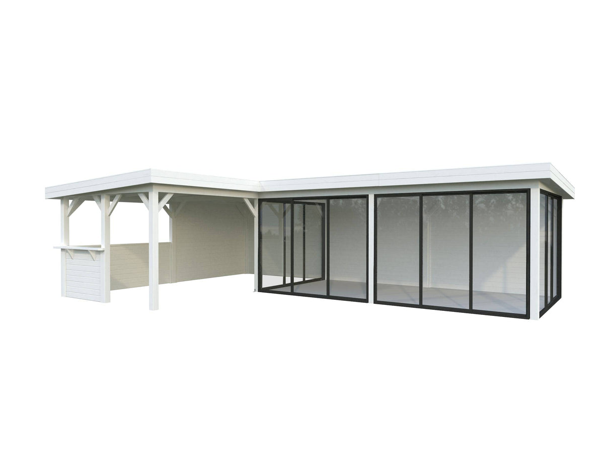 Lenna 421/721 (9x6m | 33.2m2) Glass Garden Room With Sliding Doors (Double Glazing Available) - Palmako UK