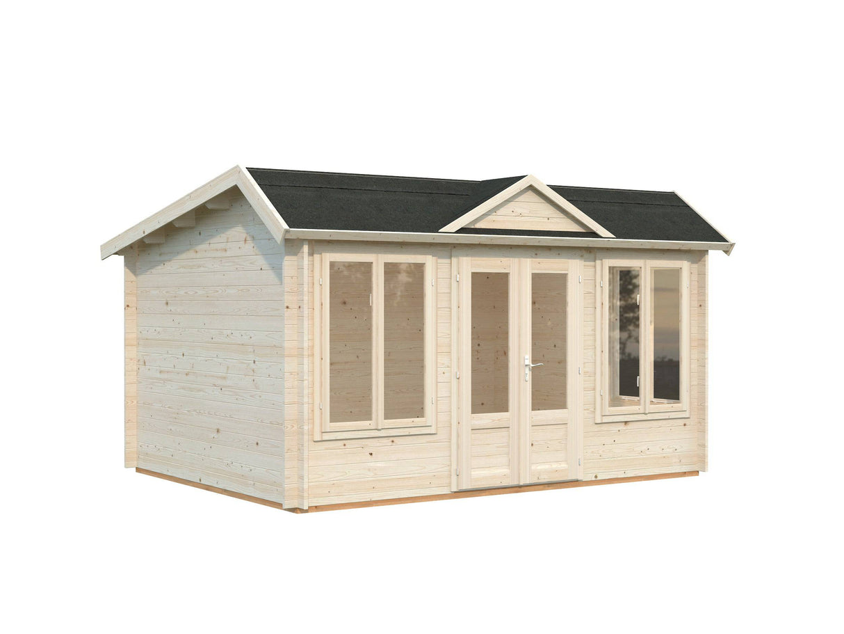 Claudia Pent M (4,2x3,2m | 11,5m2 | 34mm) Under 2.5m Clockhouse Style Log Cabin - Palmako UK