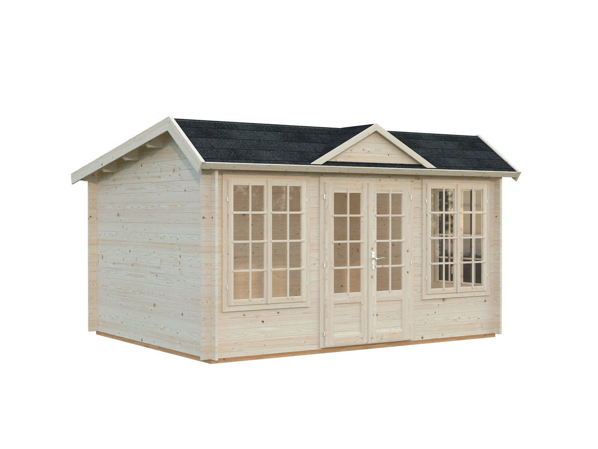 Claudia Pent M (4,2x3,2m | 11,5m2 | 34mm) Under 2.5m Clockhouse Style Log Cabin - Palmako UK