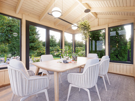Isabella S (3x4m | 10,9m2 | 90mm) Modern Glass Pavilion with Aluminium Frames - Palmako UK