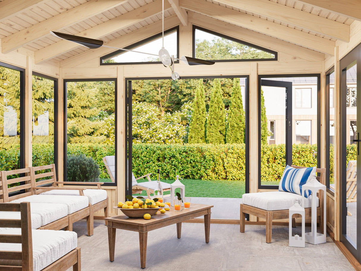 Isabella M (4x4m | 14,7m2 | 90mm) Modern Glass Pavilion with Aluminium Frames - Palmako UK