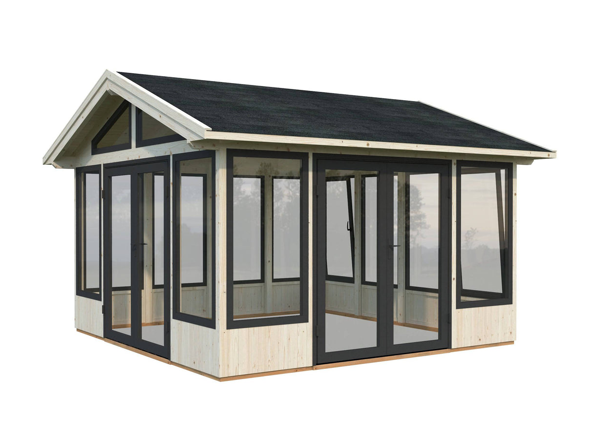 Isabella M (4x4m | 14,7m2 | 90mm) Modern Glass Pavilion with Aluminium Frames - Palmako UK
