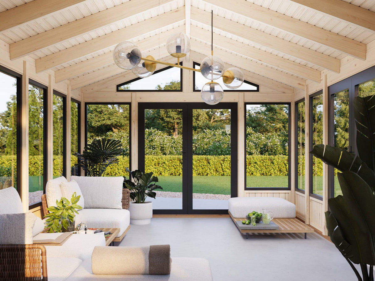 Isabella L (4x6m | 22,2m2 | 90mm) Modern Glass Pavilion with Aluminium Frames - Palmako UK