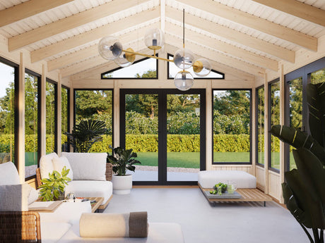 Isabella L (4x6m | 22,2m2 | 90mm) Modern Glass Pavilion with Aluminium Frames - Palmako UK