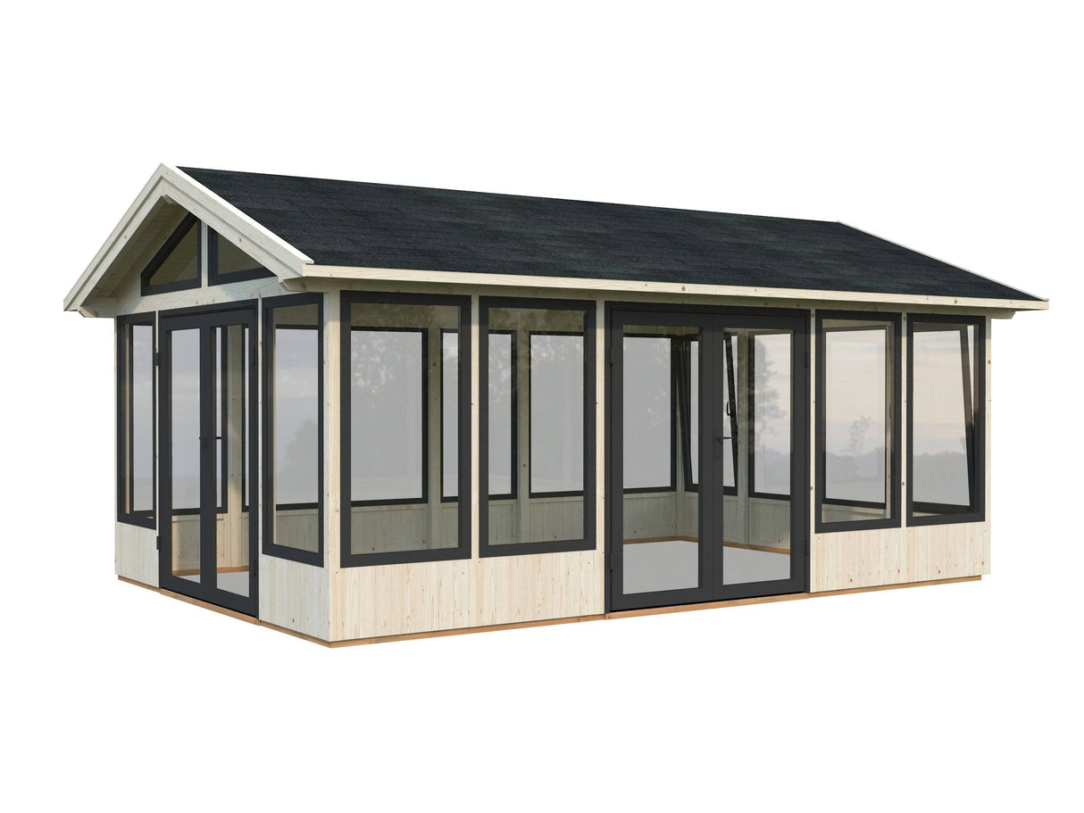 Isabella L (4x6m | 22,2m2 | 90mm) Modern Glass Pavilion with Aluminium Frames - Palmako UK