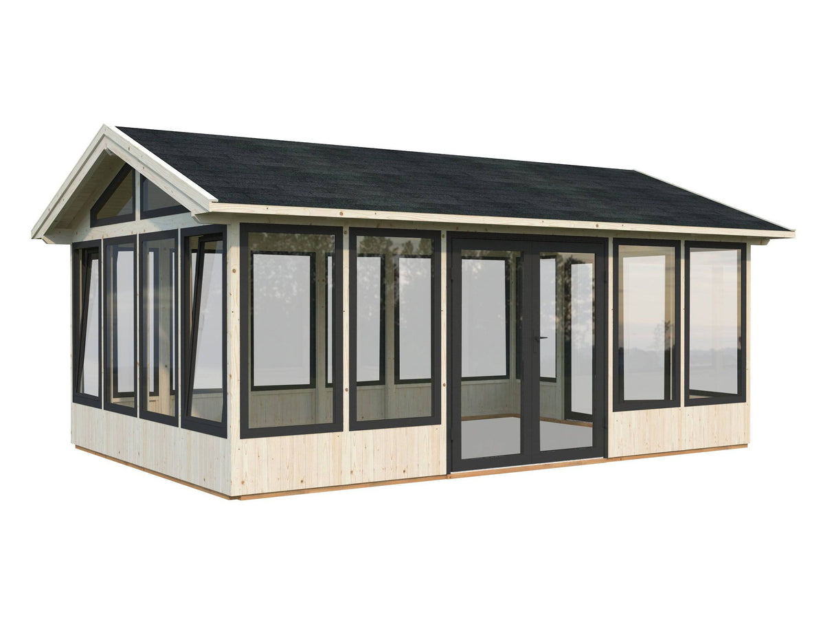 Isabella L (4x6m | 22,2m2 | 90mm) Modern Glass Pavilion with Aluminium Frames - Palmako UK