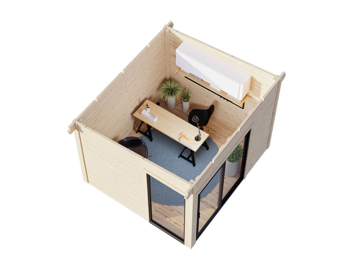 Andrea XS (3x2,7m | 7,5m2 | 44mm) Small Double Glazed Modern Garden Room - Palmako UK
