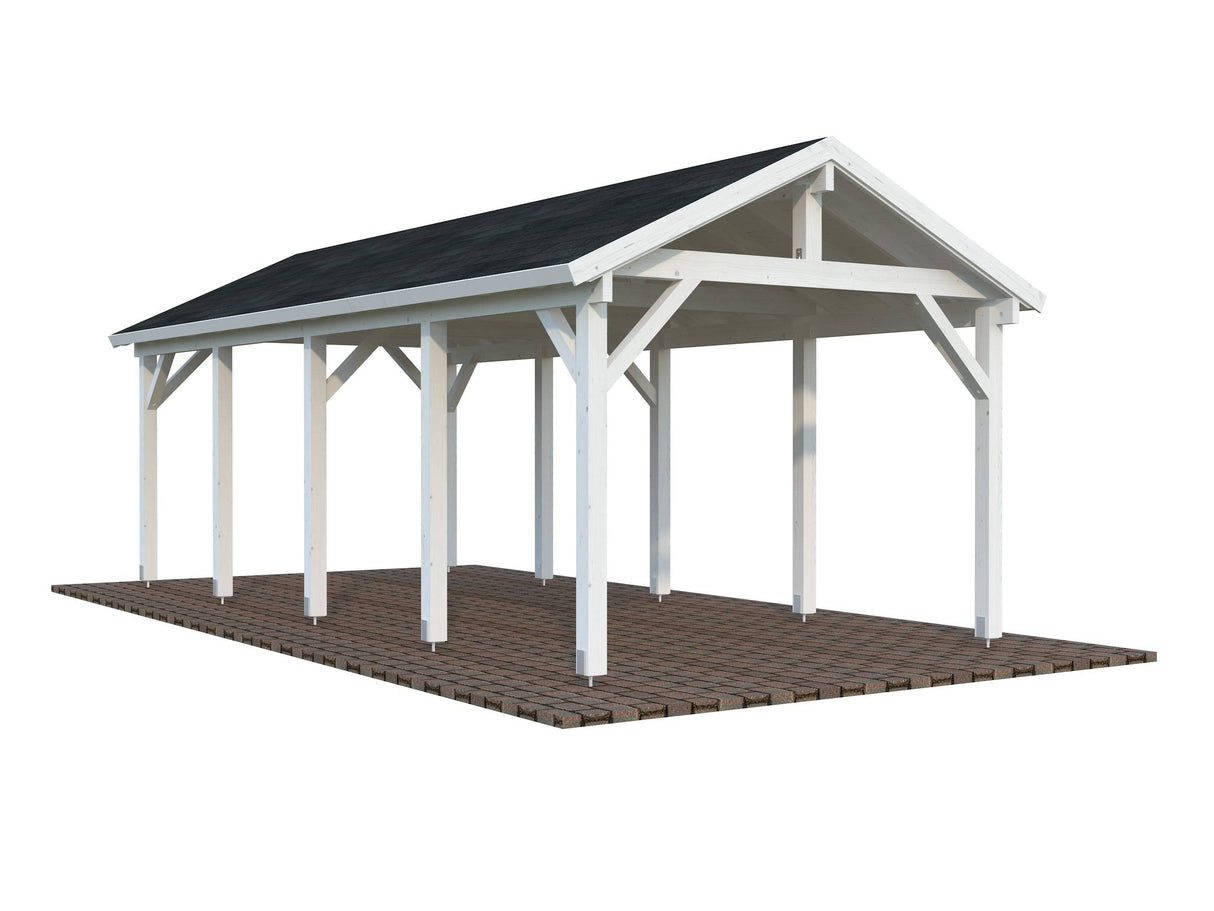 Robert L (3,2x7,3m | 23,1m2 | 120x120mm) Apex Roof Carport - Palmako UK