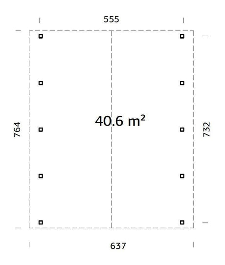 Robert XL (5,6x7,3m | 40,6m2 | 120x120mm)  Apex Roof Carport for Two Cars - Palmako UK