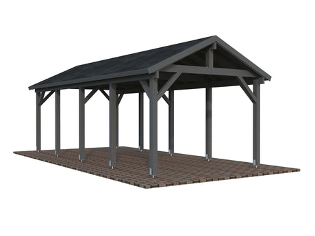 Robert L (3,2x7,3m | 23,1m2 | 120x120mm) Apex Roof Carport - Palmako UK
