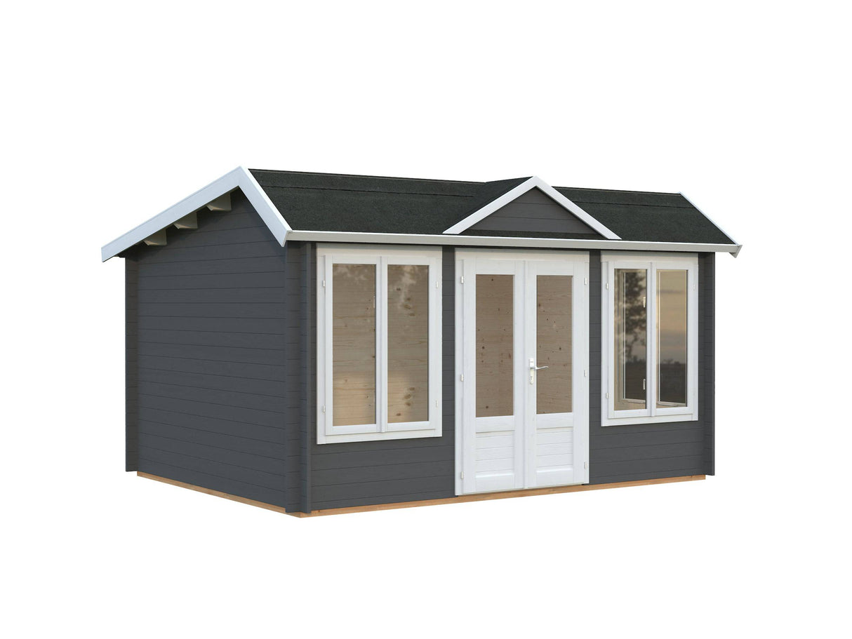 Claudia Pent M (4,2x3,2m | 11,5m2 | 34mm) Under 2.5m Clockhouse Style Log Cabin - Palmako UK