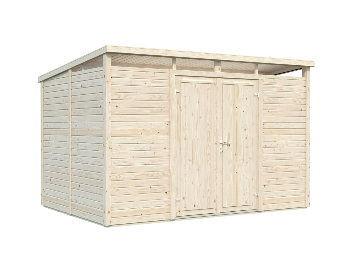 Elias M (3,3x2,3m|7,3m2|16mm ) Timber Garden Shed with High-Level Clerestory Windows