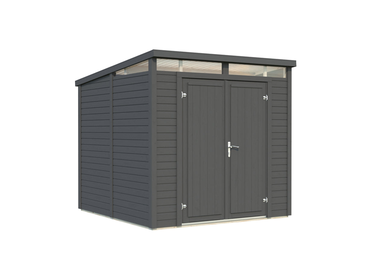 Elias S (2,2x2,3m|4,9m2|16mm ) Compact Wooden Storage Shed with High-Level Clerestory Windows