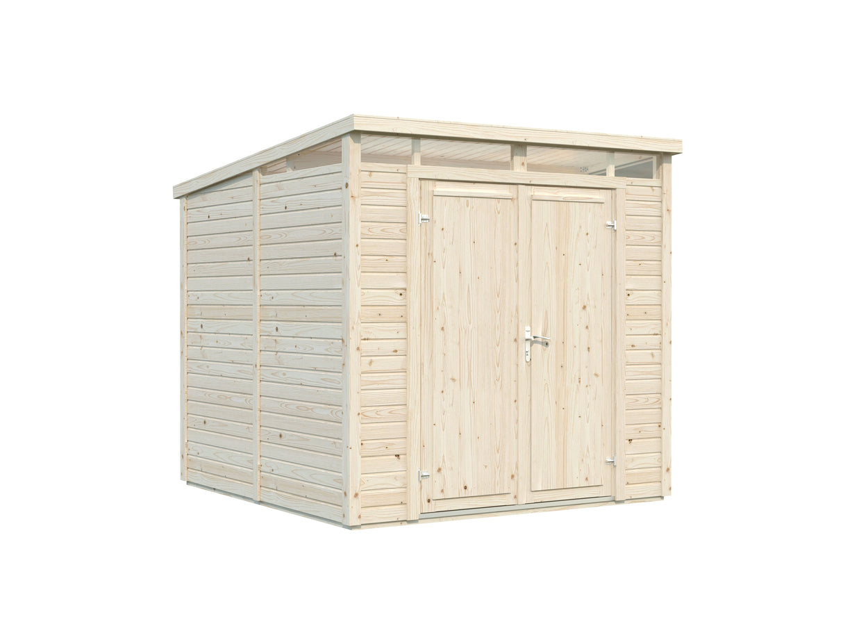 Elias S (2,2x2,3m|4,9m2|16mm ) Compact Wooden Storage Shed with High-Level Clerestory Windows