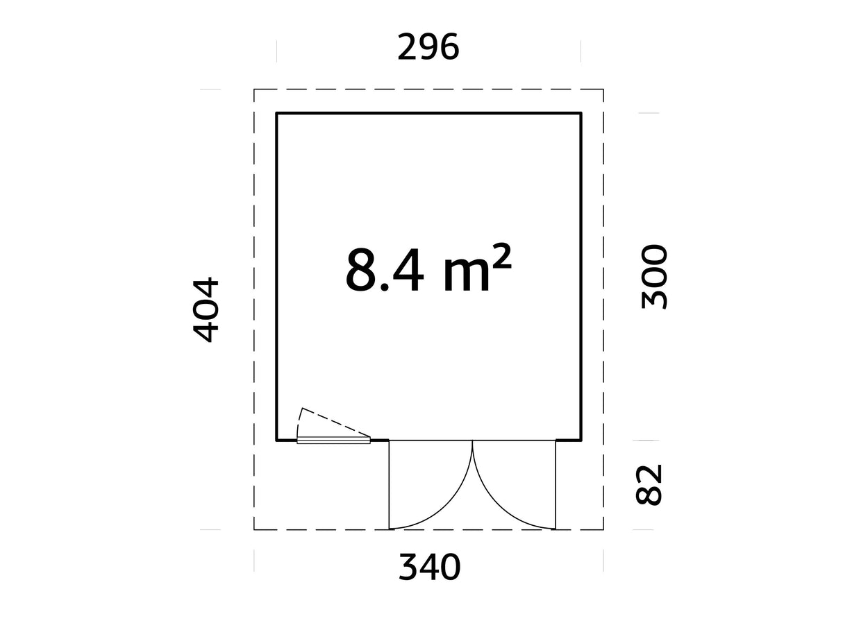 Aurelia XS (3x3m|8,4m2|44mm) Compact Modern Garden Office with Aluminium Doors and Windows