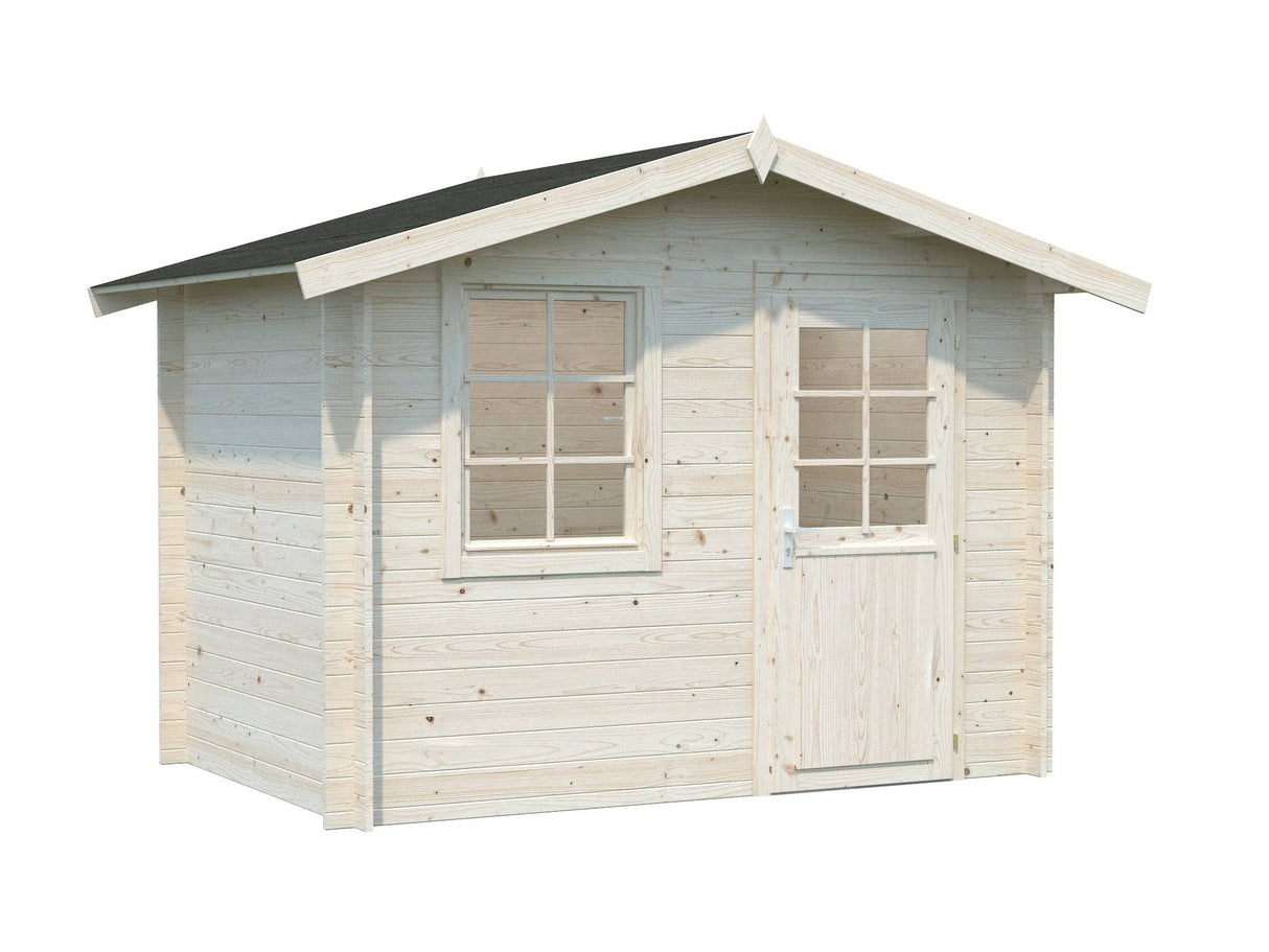 Klara S (3x2m | 4.7m2 | 28mm) Beach Hut Style Tiny Log Cabin or Garden Shed - Palmako UK