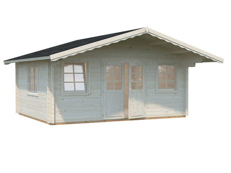 Helena L (5.3x4.1m | 18.6m2 | 70mm) Double Glazed Traditional Log Cabin with Roof Overhang - Palmako UK