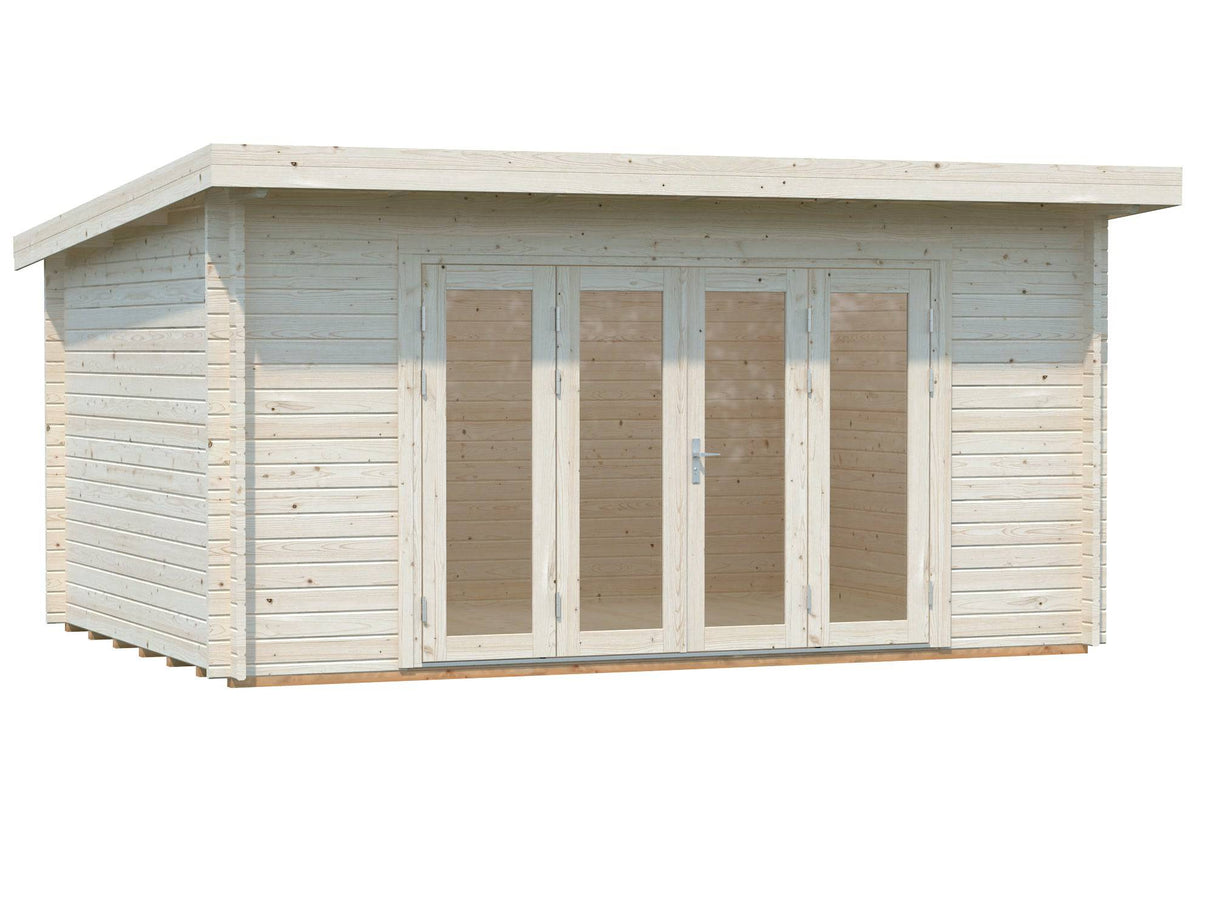 Lea M (4.5x3.3m | 14.2m2 | 44mm) Spacious Pent Garden Room with Bi-Fold Doors - Palmako UK