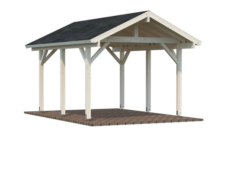 Robert S (3.2x3.7m | 11.7m2) Pitched Roof Timber Carport or Garden Pavilion - Palmako UK