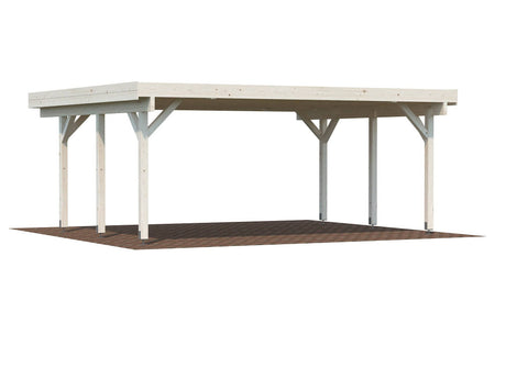 Karl M (6.0x5.1m | 20.6m2) Modern Flat Roof Double Carport or Large Pavilion - Palmako UK