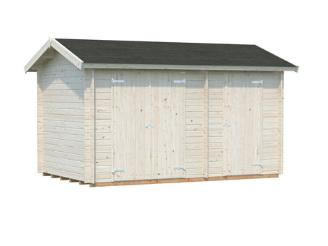 Jari M (4.1x2.6m | 8.9m2 | 28mm) Traditional Two Room Garden Log Shed - Palmako UK