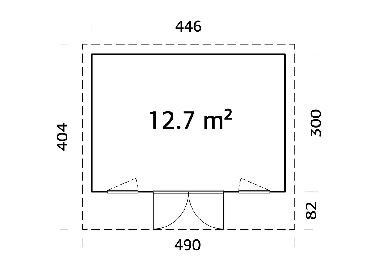 Aurelia M (4,5x3m|12,7m2|44mm ) Garden Office with Aliminium Doors and Windows