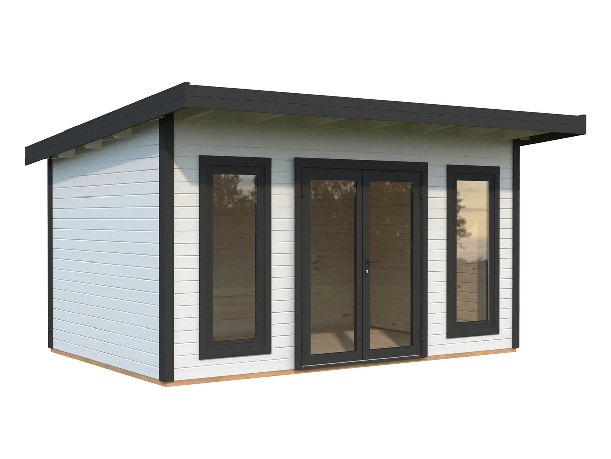 Aurelia M (4,5x3m|12,7m2|44mm ) Garden Office with Aliminium Doors and Windows