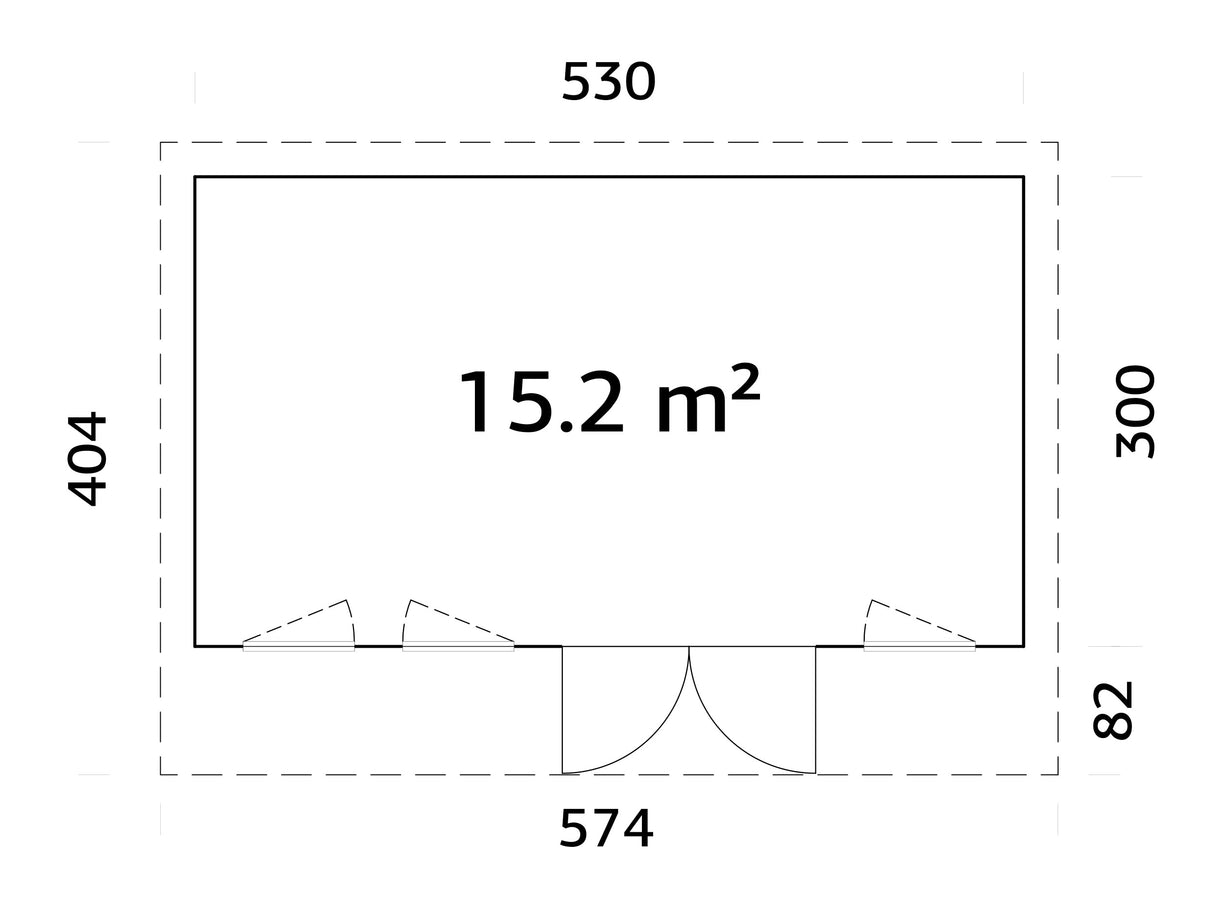Aurelia L (5,3x3m|15,2m2|44mm ) Modern Garden Office with Aluminium Doors and Windows