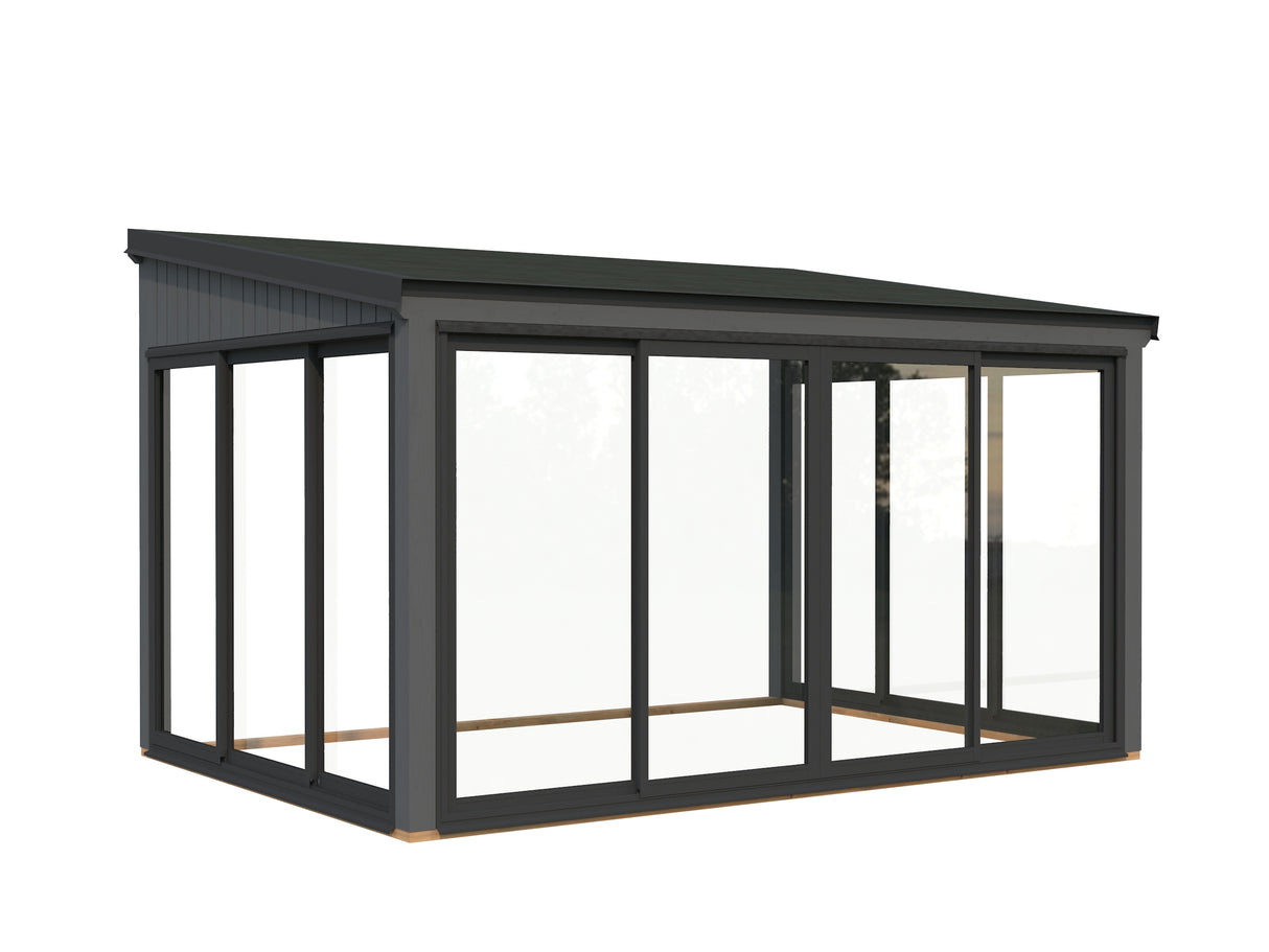 Lumi M (4,2x3m|11,6m2|120x120mm ) Glass Extension Attached Conservatory
