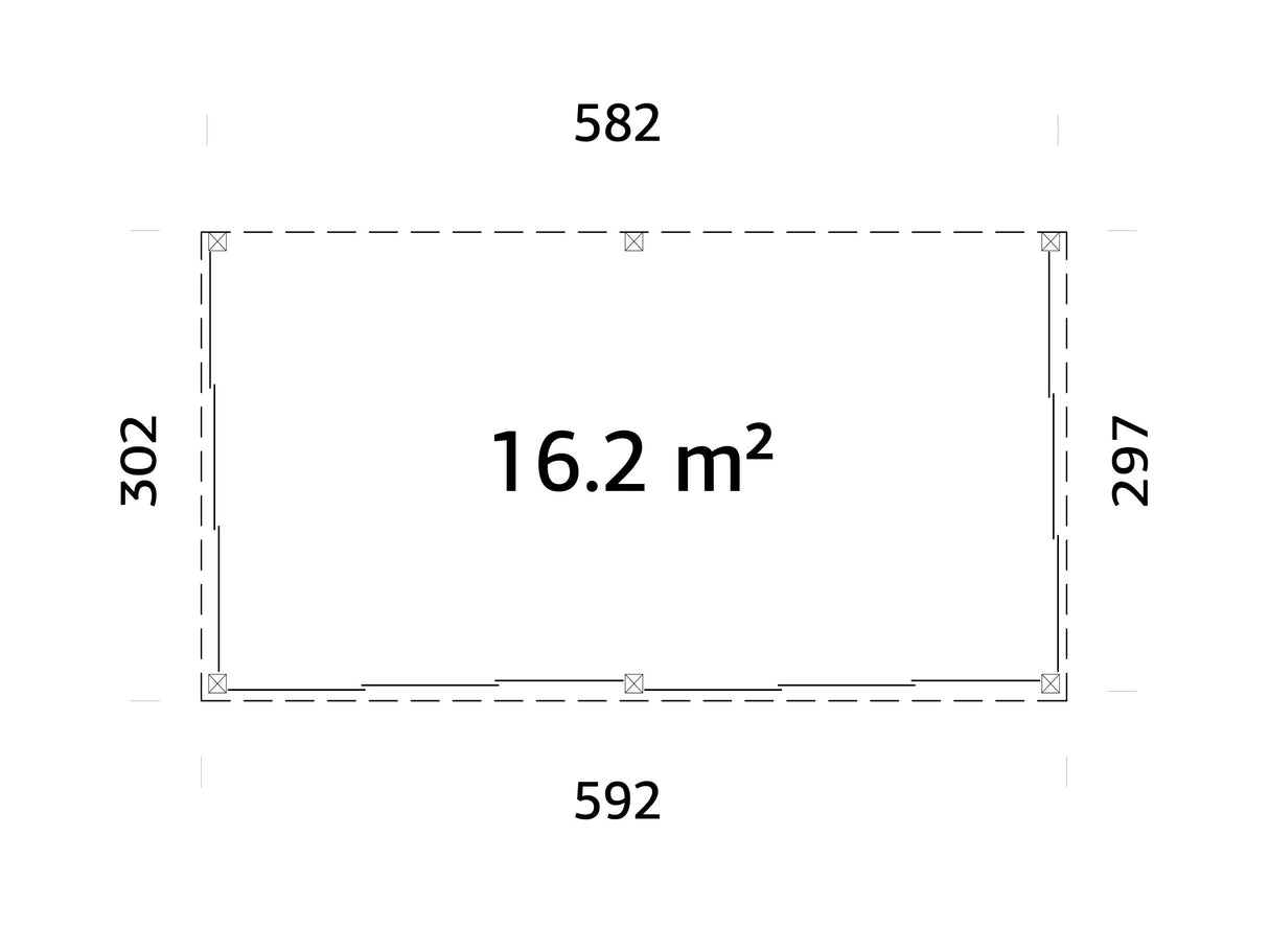 Lumi S (5,8x3m|16,2m2|120x120mm ) Modern House-Attached Conservatory