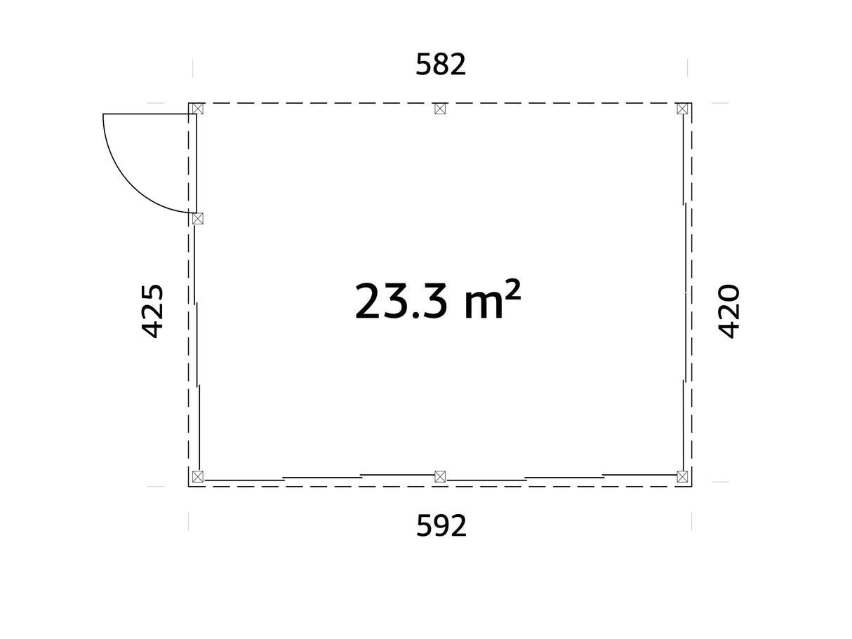 Lumi XL(5,8x4,2m|23,3m2|120x120mm ) Spacious Attached Glass Conservatory