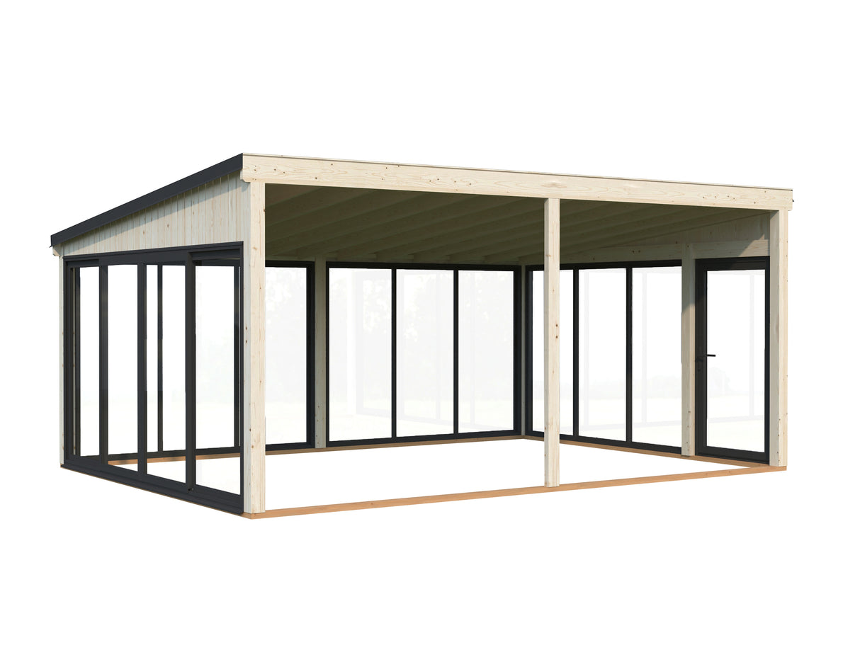 Lumi XL(5,8x4,2m|23,3m2|120x120mm ) Spacious Attached Glass Conservatory