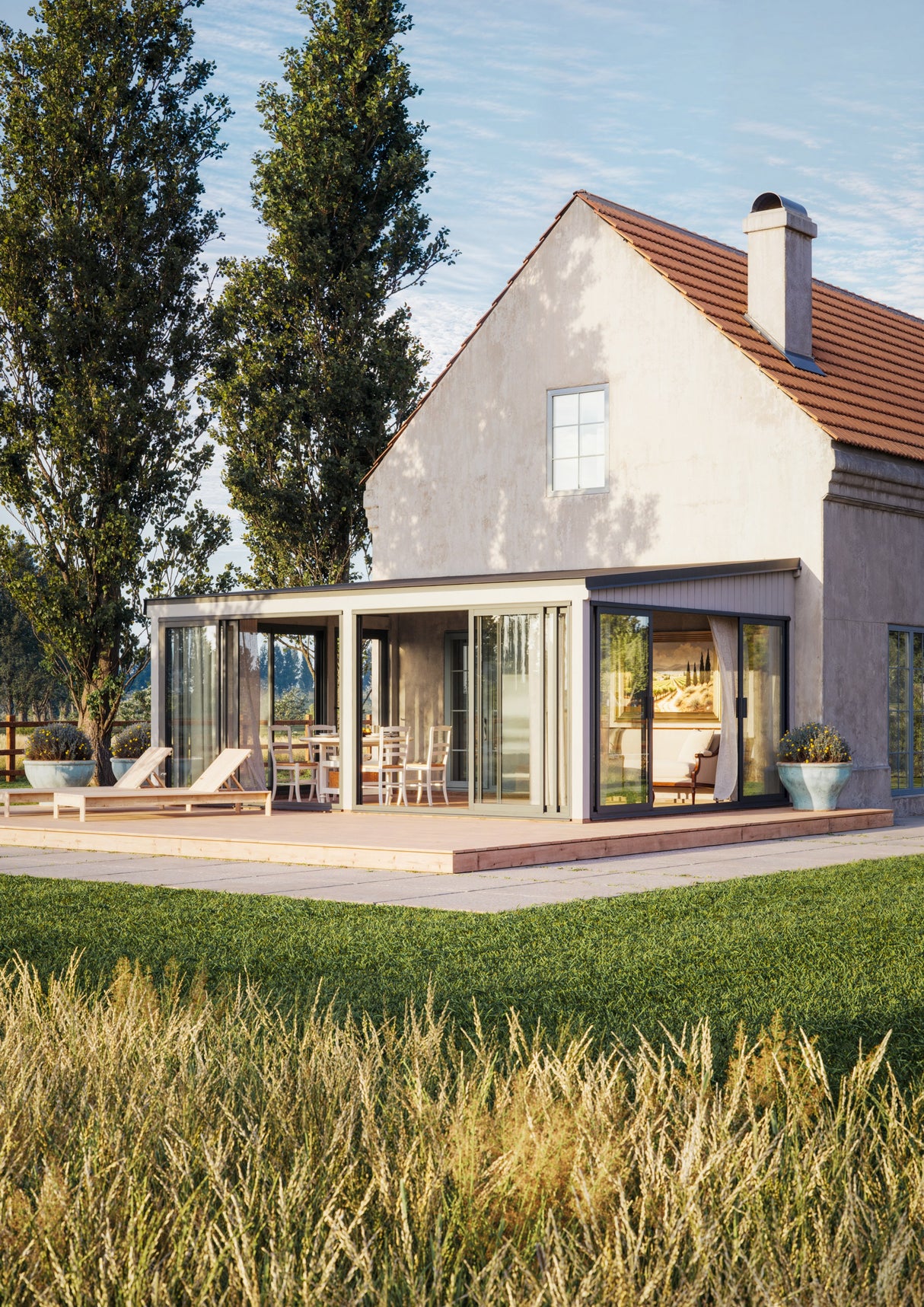 Lumi XL(5,8x4,2m|23,3m2|120x120mm ) Spacious Attached Glass Conservatory