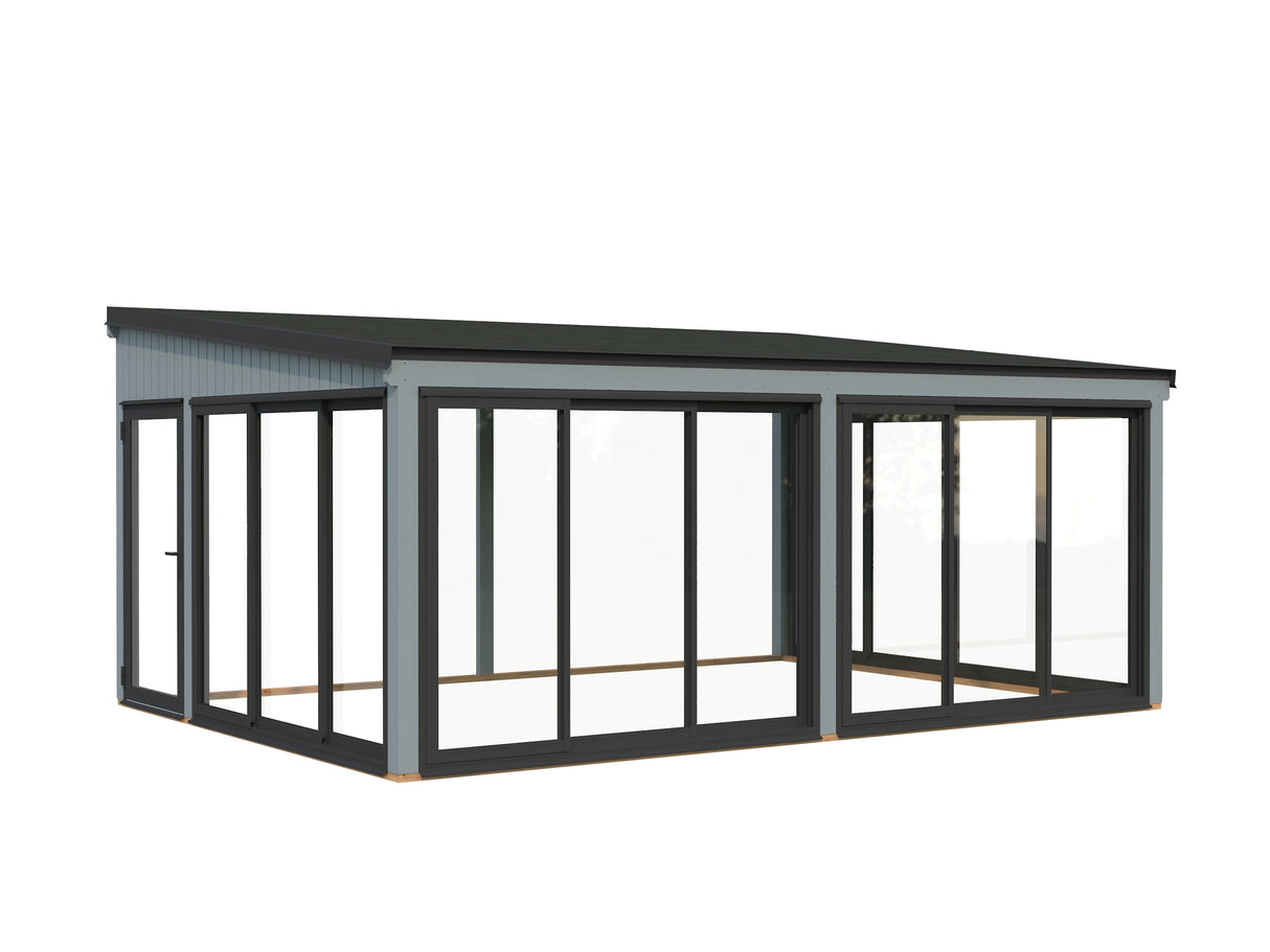 Lumi XL(5,8x4,2m|23,3m2|120x120mm ) Spacious Attached Glass Conservatory