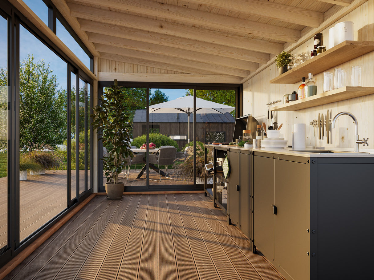 Saga S (4,2x3m|11,6m2|120x120mm ) Compact Detached Garden Conservatory