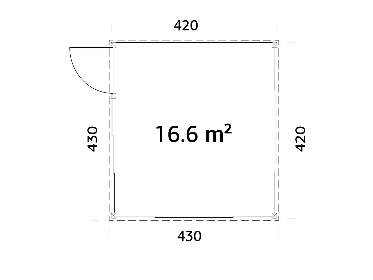 Saga L (4,2x4,2m|16,6m2|120x120mm ) Detached Conservatory Summer House