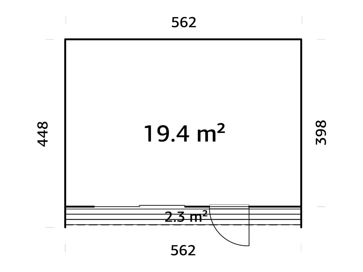 Johanna M (5,6x4,5m|19,4m2|18mm ) Nordic Tiny House - Insulation-ready