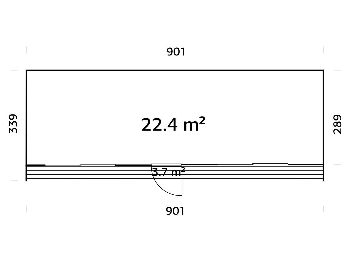 Johanna L (9,x3,4m|22,4m2|18mm ) Flat-roof Nordic Tiny House - Insulation-ready